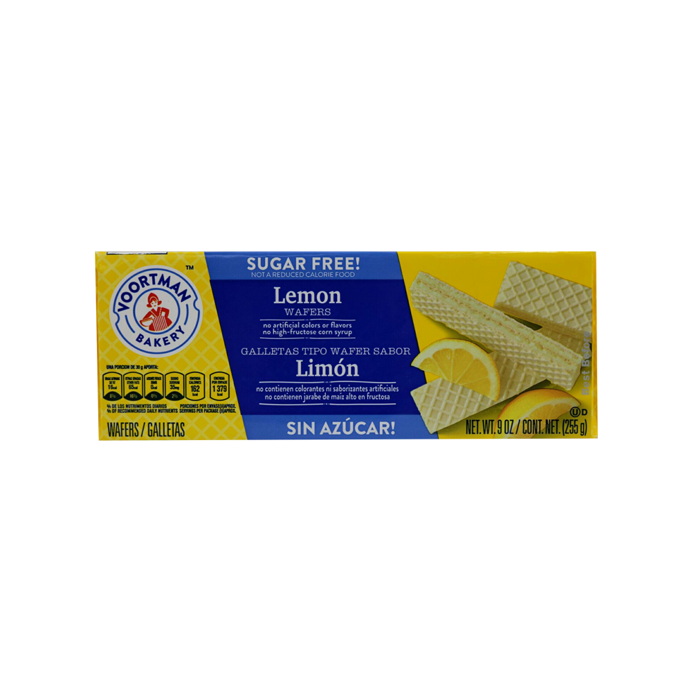Voortman Sugar Free Lemon Wafer 255g Voortman Sugar Free Lemon Wafer 255g