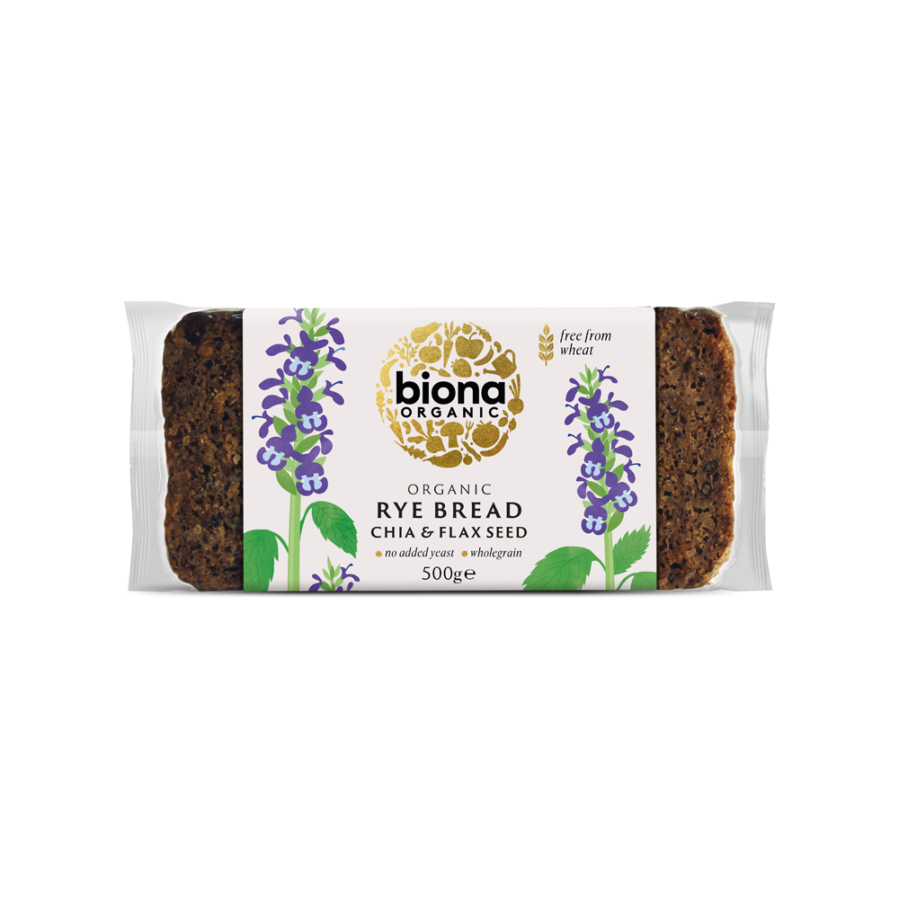 Biona Organic Rye Chia &amp; Flax Bread 500g