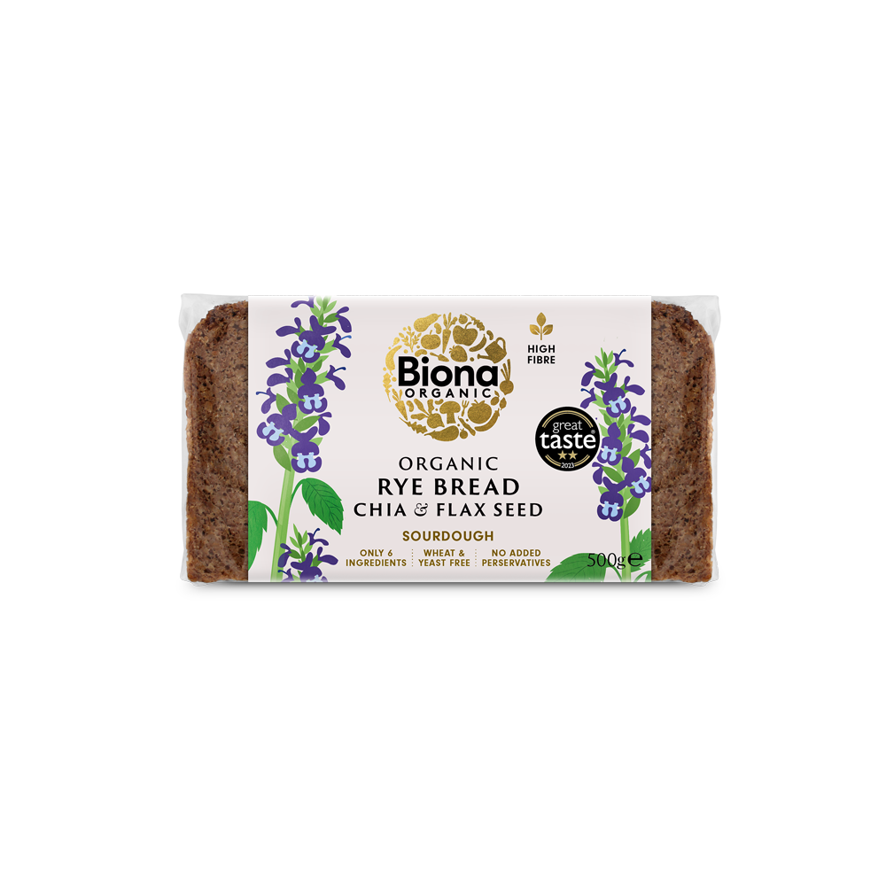 Biona Organic Rye Chia &amp; Flax Bread 500g