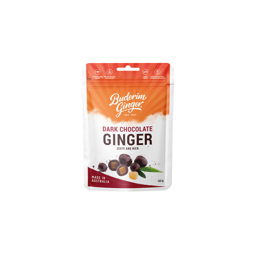 Buderim Dark Chocolate Ginger 125g Buderim Dark Chocolate Ginger 125g