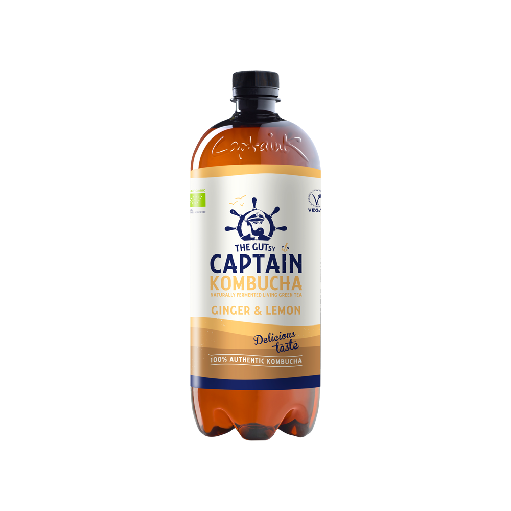 The GUTsy Captain Kombucha Ginger Lemon 1Litre The GUTsy Captain Kombucha Ginger Lemon 1Litre