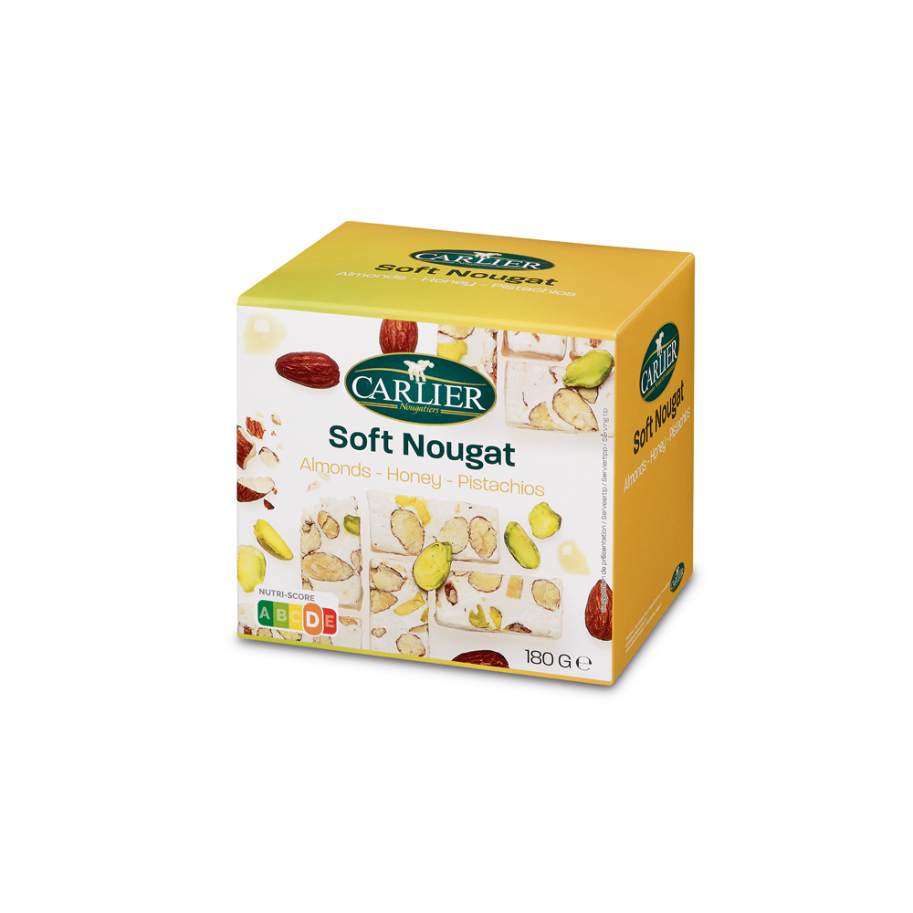 Carlier Honey, Almond And Pistachio Nougat Gift Box 180g Carlier Honey, Almond And Pistachio Nougat Gift Box 180g