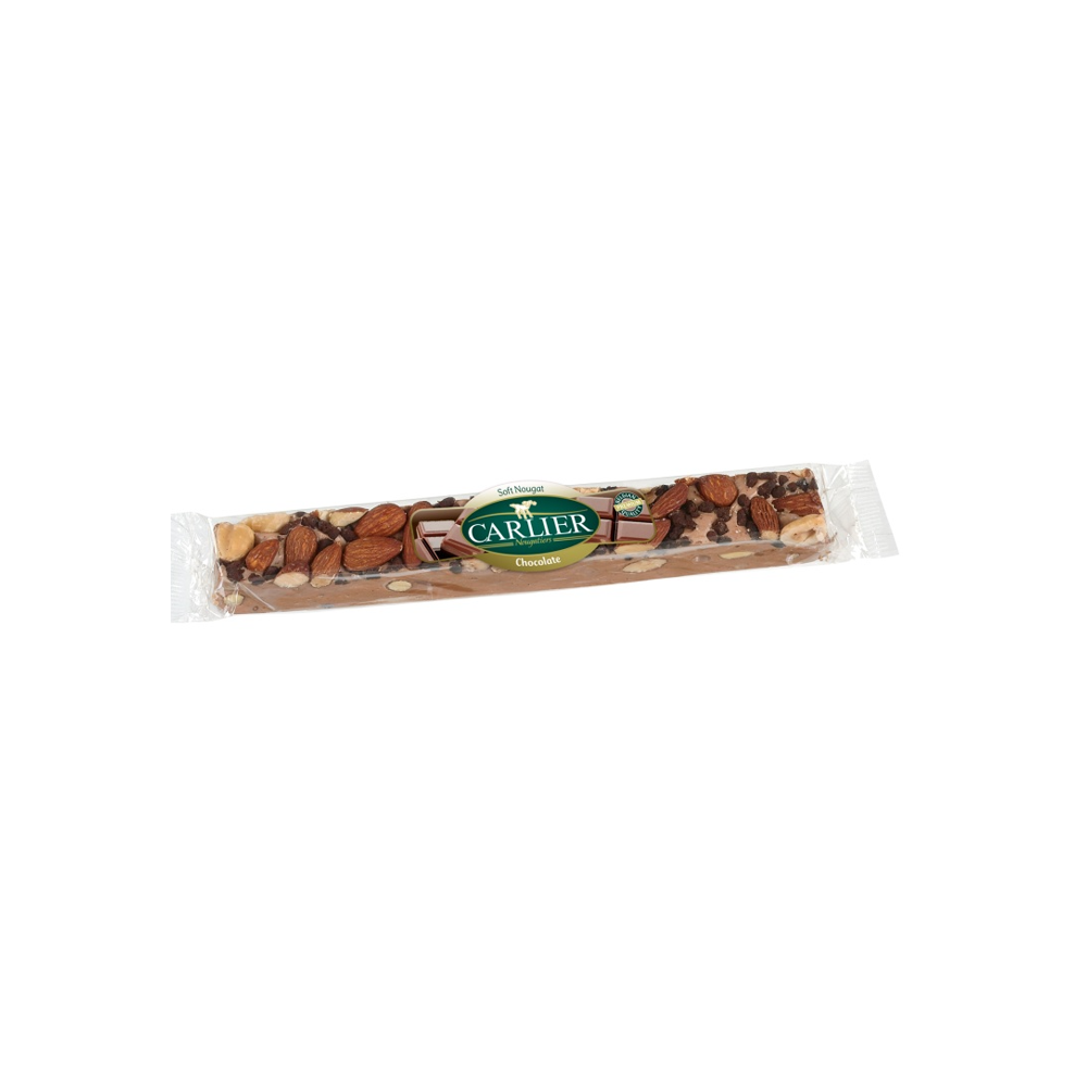 Carlier Chocolate And Almond Nougat 100g