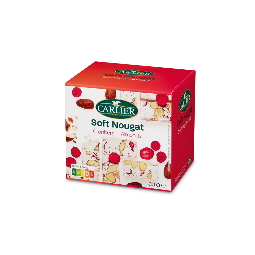 Carlier Cranberry And Almonds Nougat Gift Box 180g Carlier Cranberry And Almonds Nougat Gift Box 180g