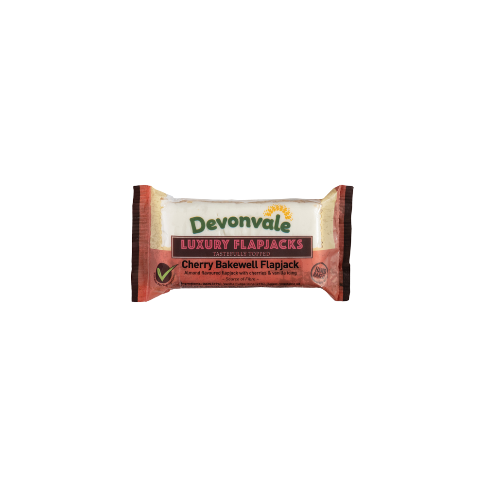 Devonvale Cherry Bakewell Flapjack 95g Devonvale Cherry Bakewell Flapjack 95g