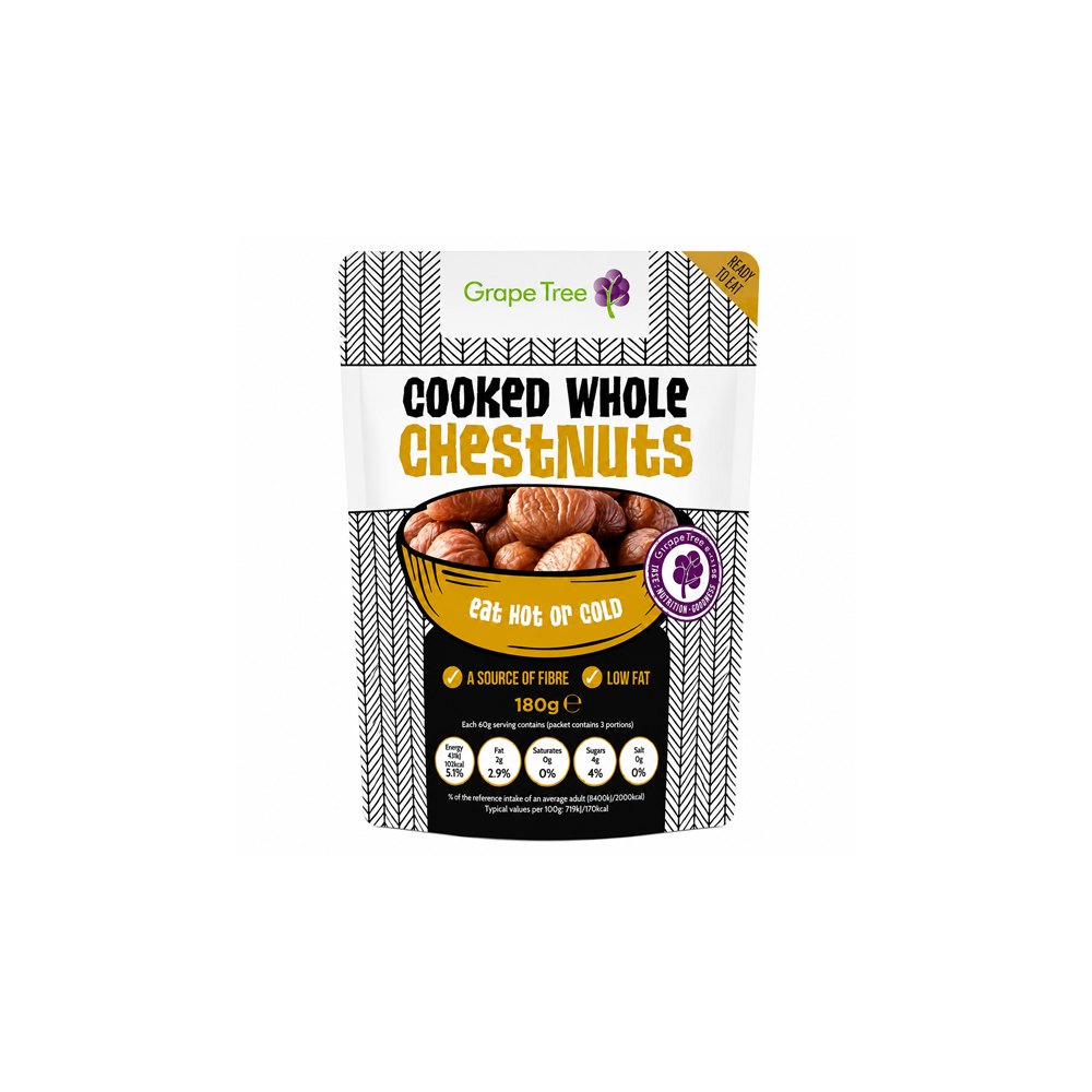 Grape Tree Cooked Whole Chestnuts 180g Grape Tree Cooked Whole Chestnuts 180g