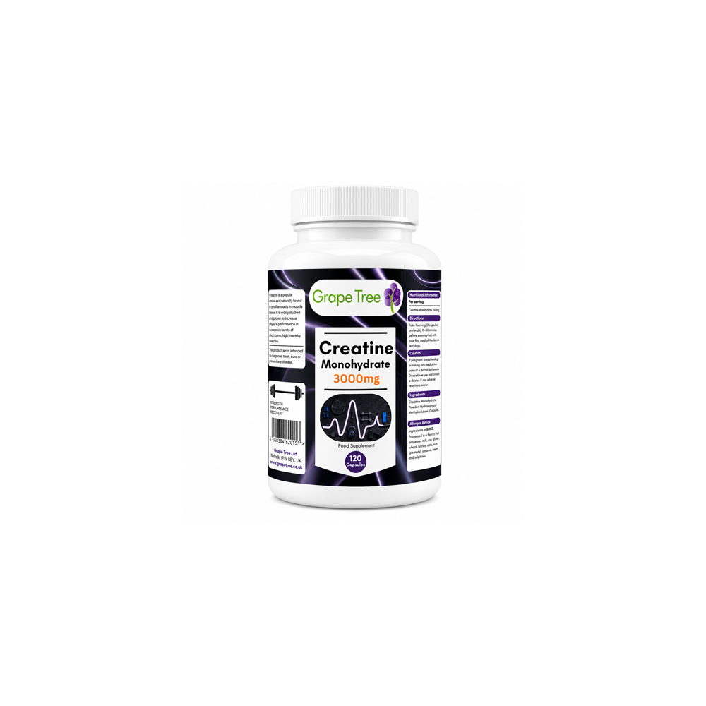 Grape Tree Creatine Monohydrate 3000mg 120 Capsules Grape Tree Creatine Monohydrate 3000mg 120 Capsules