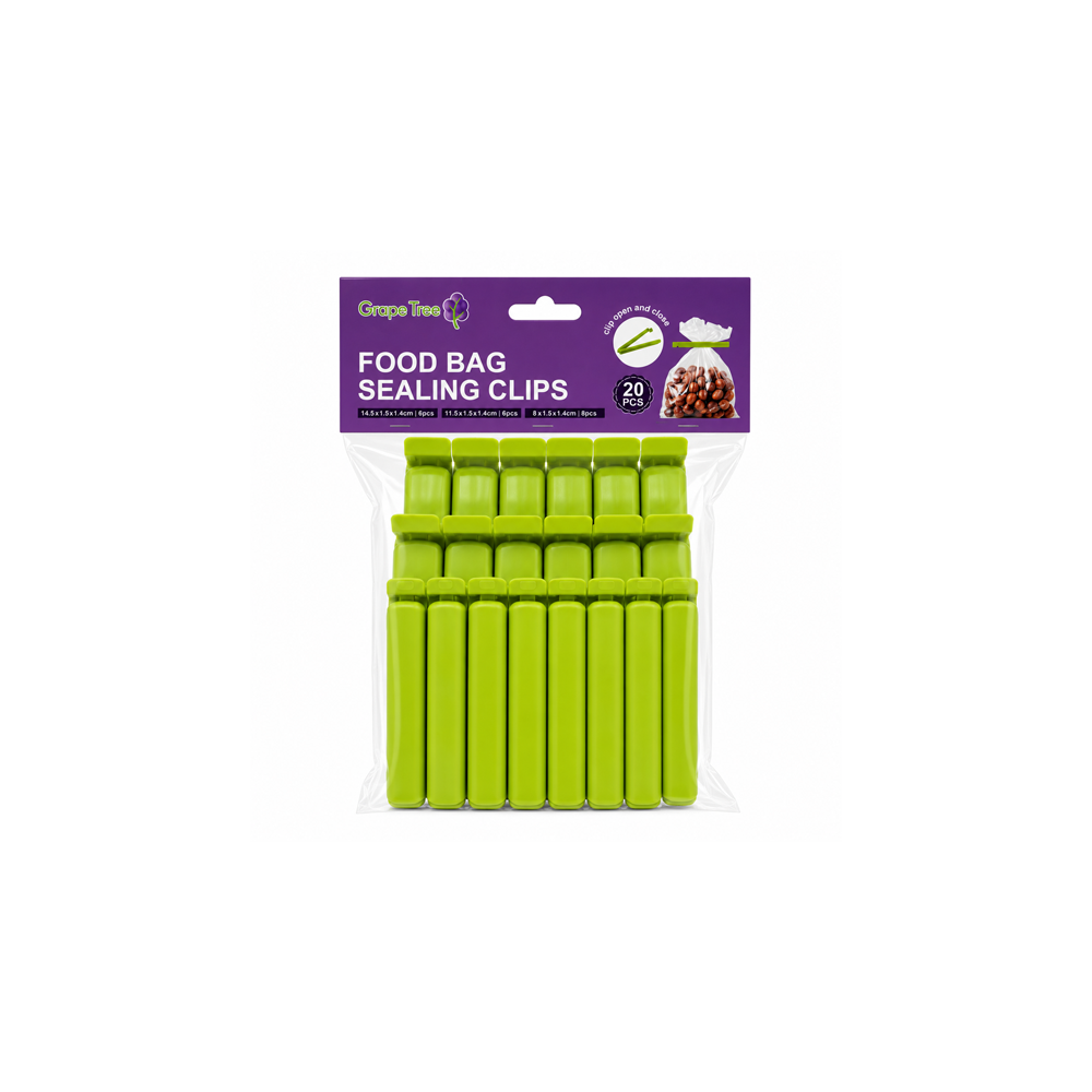 Grape Tree Bag Sealing Clips 20 Pack Mixed Sizes Grape Tree Bag Sealing Clips 20 Pack Mixed Sizes