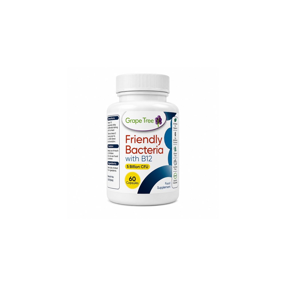 Grape Tree Friendly Bacteria With Vitamin B12 60 Capsules Grape Tree Friendly Bacteria With Vitamin B12 60 Capsules