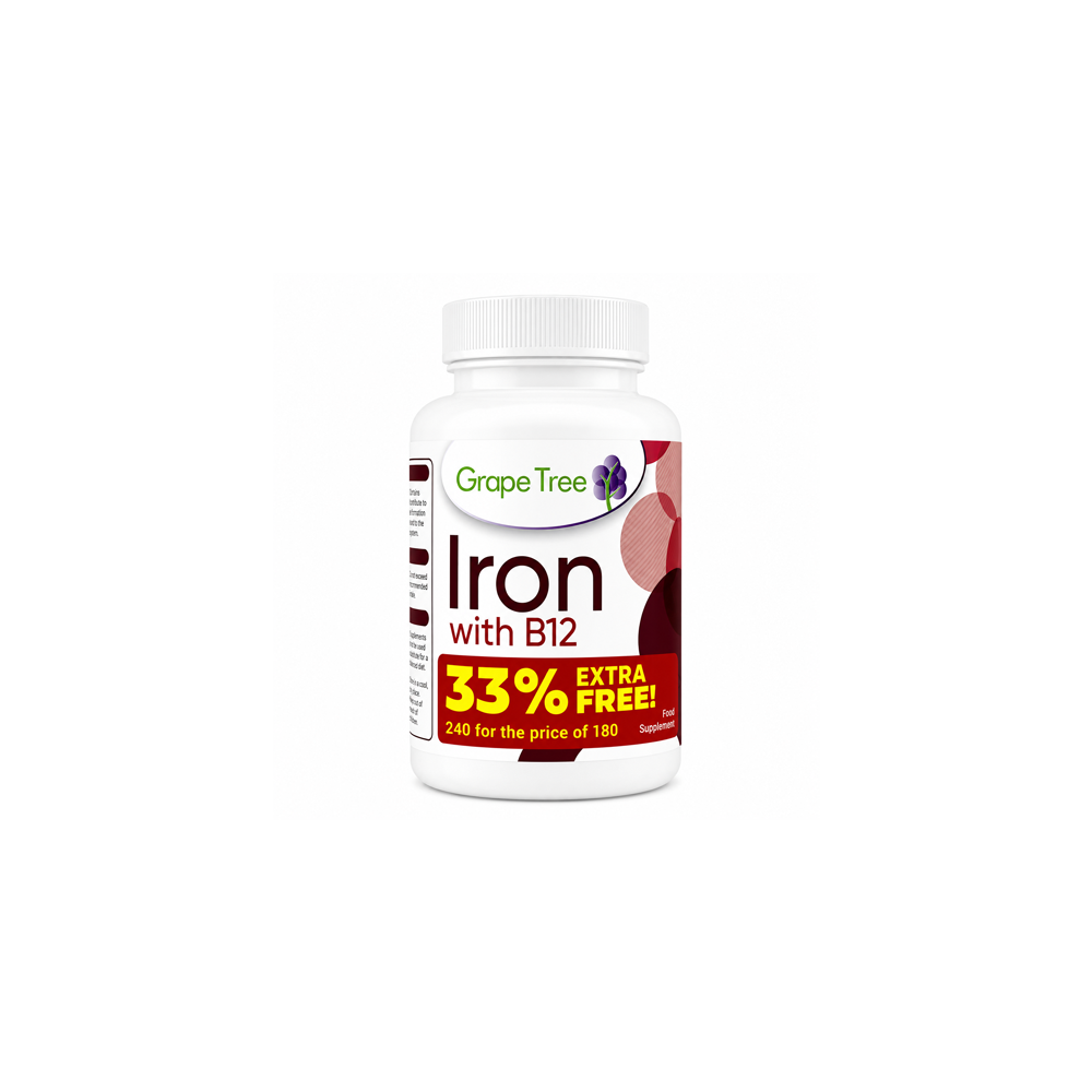 Grape Tree Iron With B12 20mg 240 Tablets. 