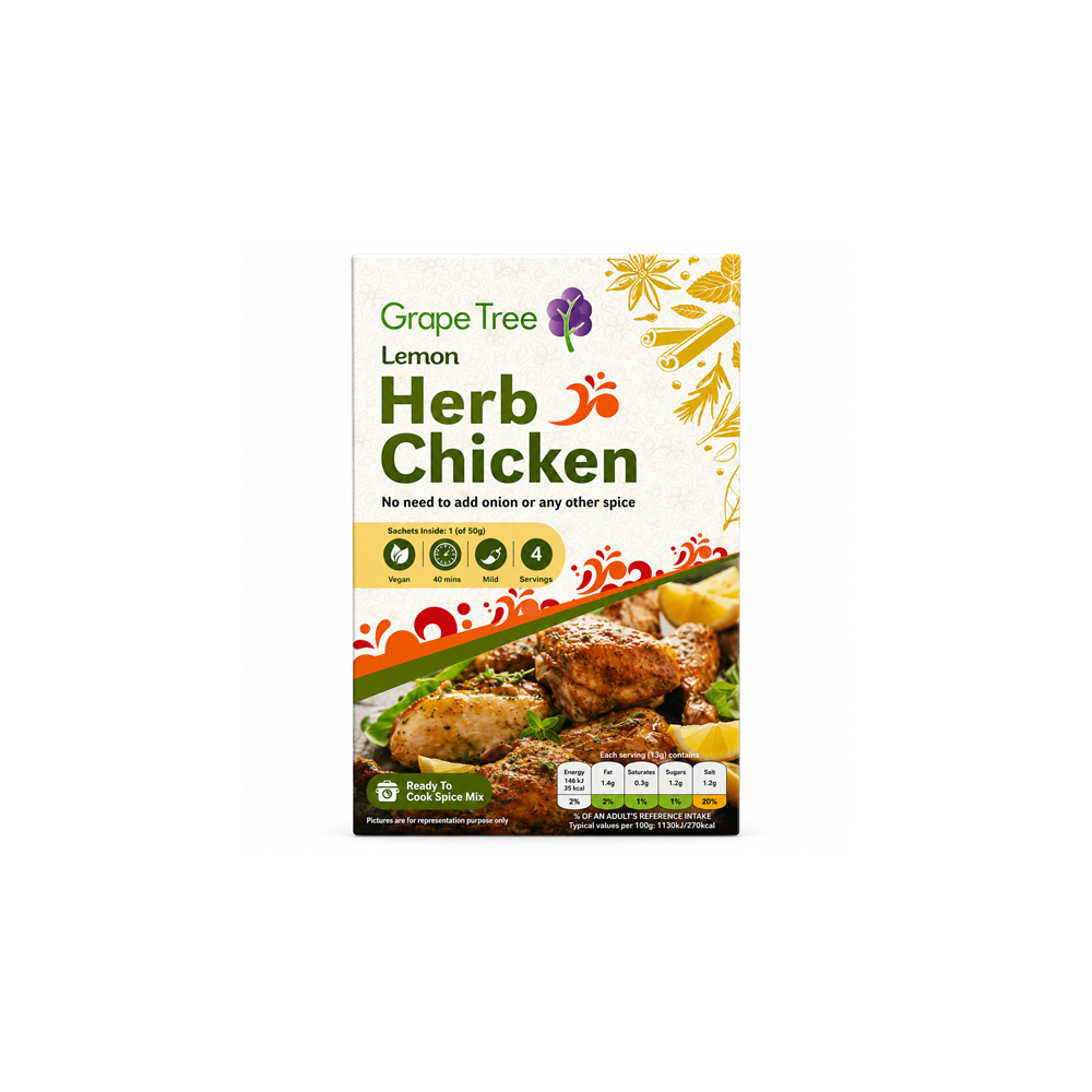 Grape Tree Lemon Herb Chicken Spice Mix 50g Grape Tree Lemon Herb Chicken Spice Mix 50g