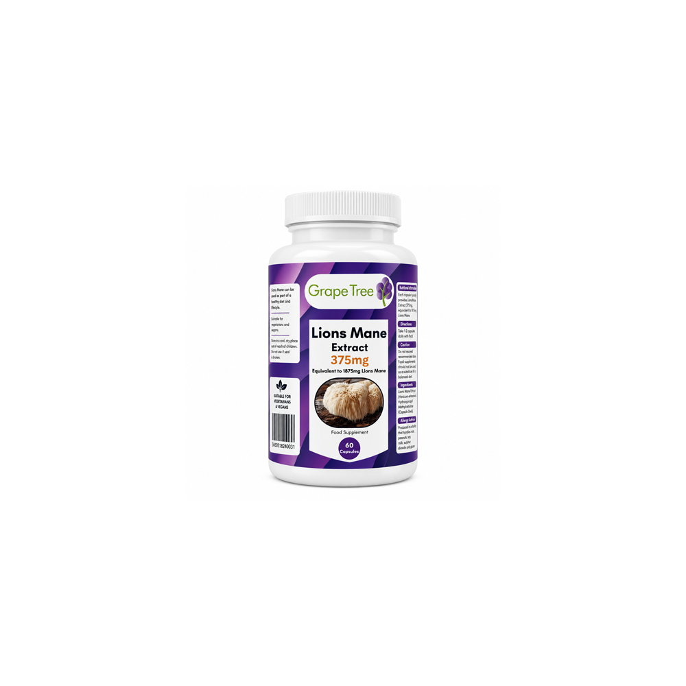 Grape Tree Lions Mane 375mg 60 Capsules Grape Tree Lions Mane 375mg 60 Capsules