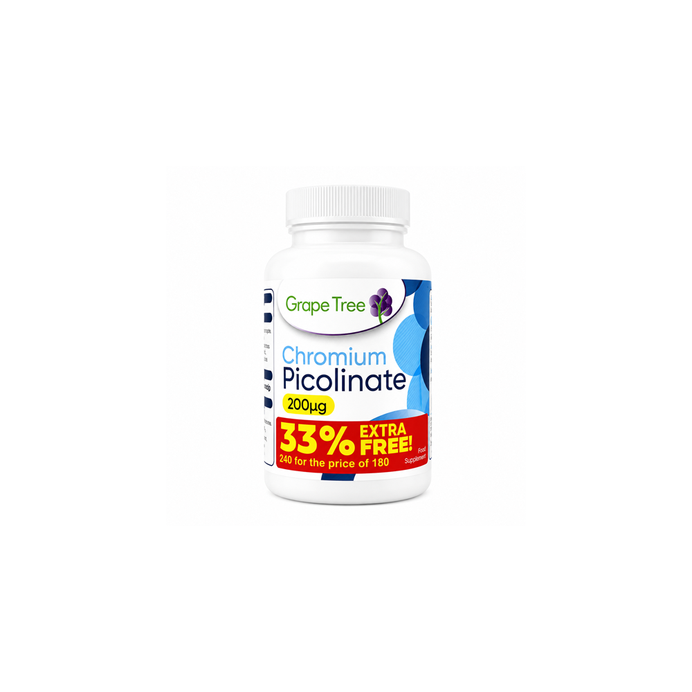 Grape Tree Chromium Picolinate 200mcg 240 Tablets