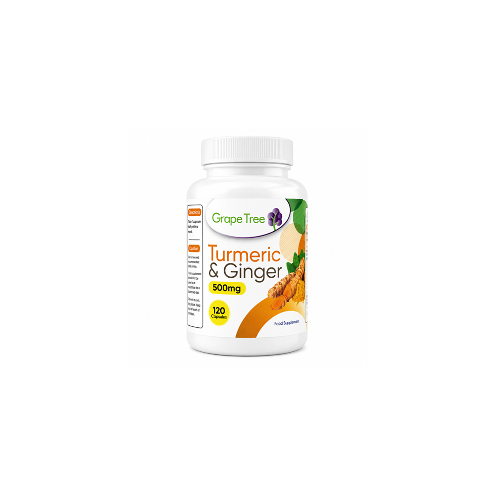Grape Tree Turmeric And Ginger 500mg 120 Capsules Grape Tree Turmeric And Ginger 500mg 120 Capsules