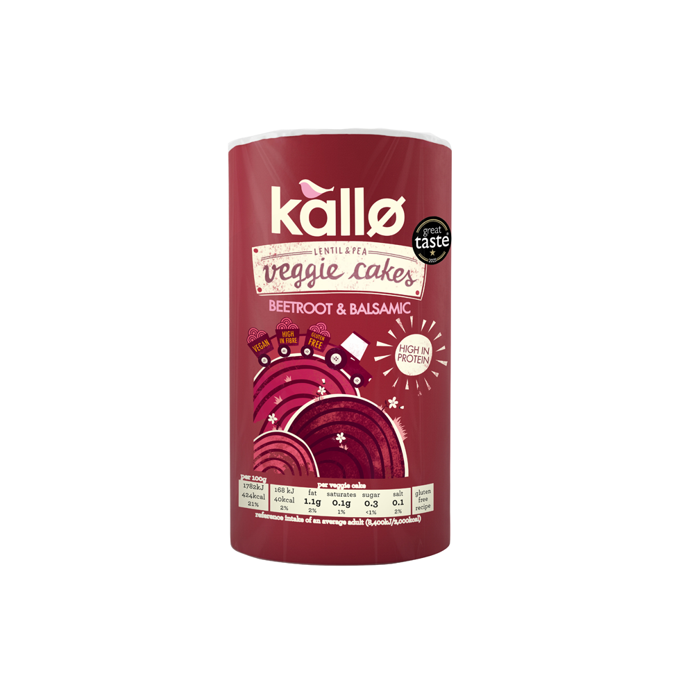 Kallo Beetroot And Balsamic Veggie Cakes 122g Kallo Beetroot And Balsamic Veggie Cakes 122g