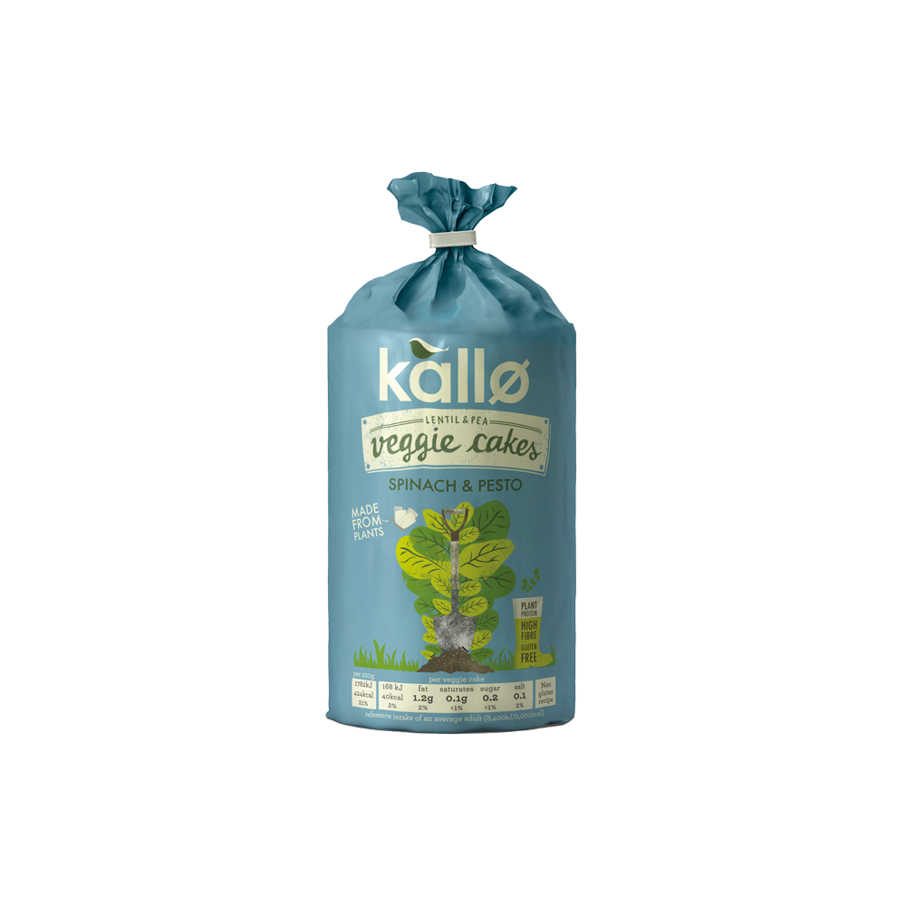 Kallo Spinach And Pesto Veggie Cakes 122g Kallo Spinach And Pesto Veggie Cakes 122g