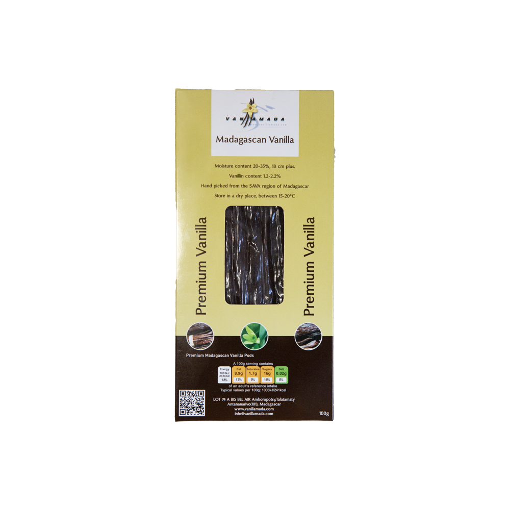 Premium Madagascan Vanilla Pods 100g Premium Madagascan Vanilla Pods 100g