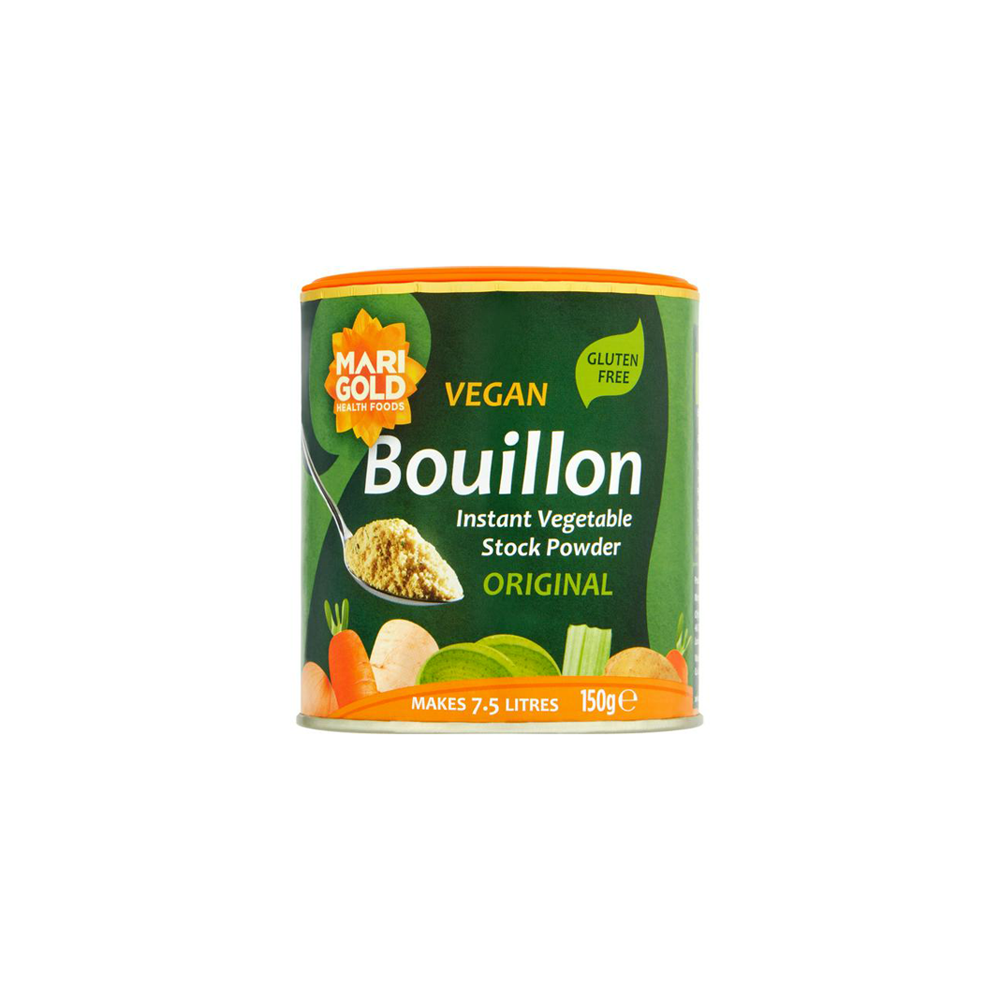 Marigold Swiss Vegetable Vegan Bouillon Powder Reduced Salt 150g - Gluten Free Stock & Hot Drink