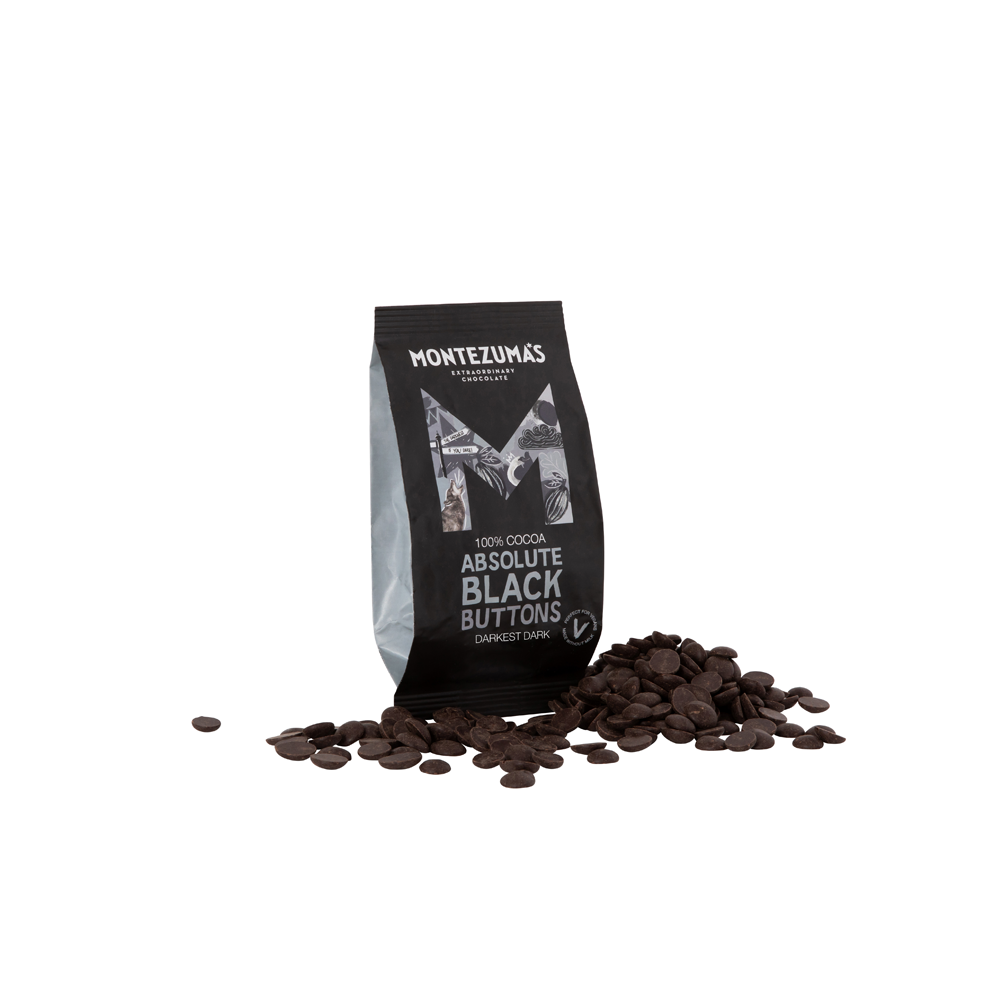 Montezuma’s Absolute Black 100% Cocoa Buttons 120g Montezuma’s Absolute Black 100% Cocoa Buttons 120g