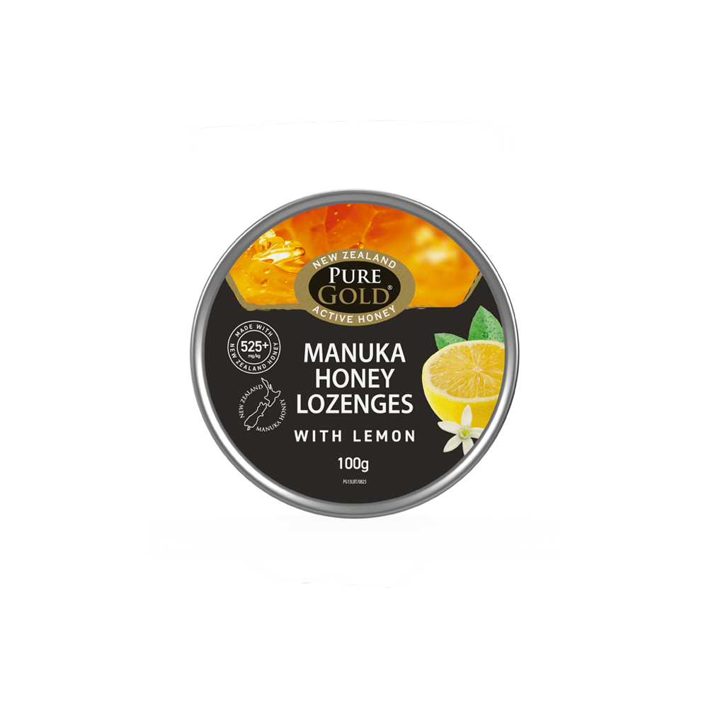 Pure Gold Manuka Honey And Lemon Lozenges 525 MGO 100g Pure Gold Manuka Honey And Lemon Lozenges 525 MGO 100g