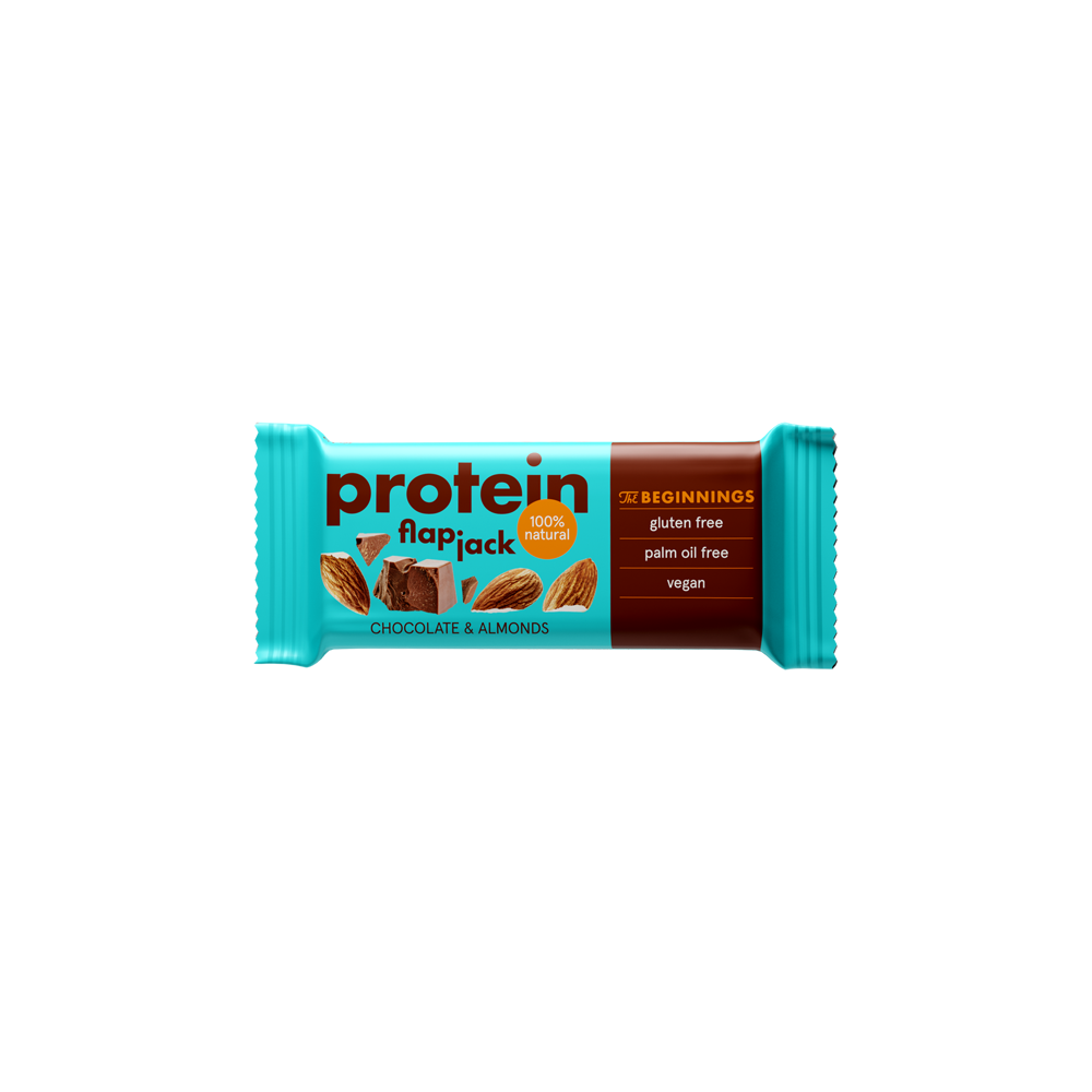 The Beginnings Protein Chocolate And Almond Flapjack 60g The Beginnings Protein Chocolate And Almond Flapjack 60g