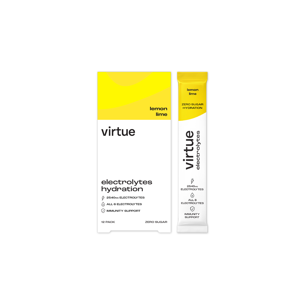 Virtue Electrolytes Hydration Sachets Lemon And Lime 12s Virtue Electrolytes Hydration Sachets Lemon And Lime 12s