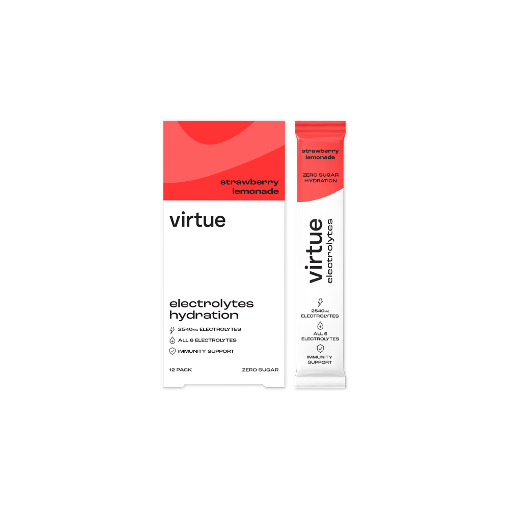 Virtue Electrolytes Hydration Sachets Strawberry Lemonade 12s Virtue Electrolytes Hydration Sachets Strawberry Lemonade 12s