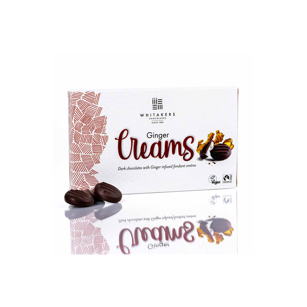 Whitakers Dark Chocolate Ginger Fondant Creams 150g Whitakers Dark Chocolate Ginger Fondant Creams 150g