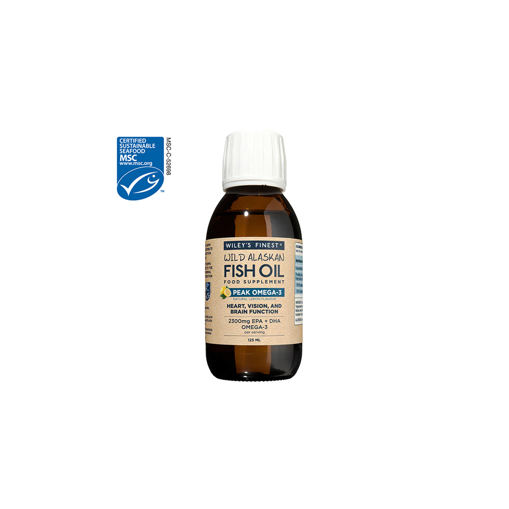 Wiley’s Finest Wild Alaskan Fish Oil Omega 3 Liquid 125ml. Wiley’s Finest Wild Alaskan Fish Oil Omega 3 Liquid 125ml.