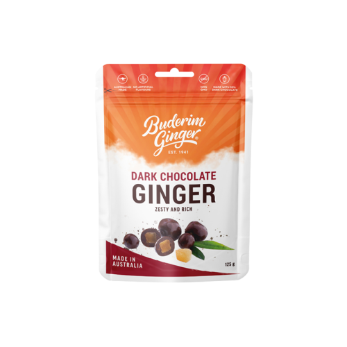 Buderim Dark Chocolate Ginger 125g