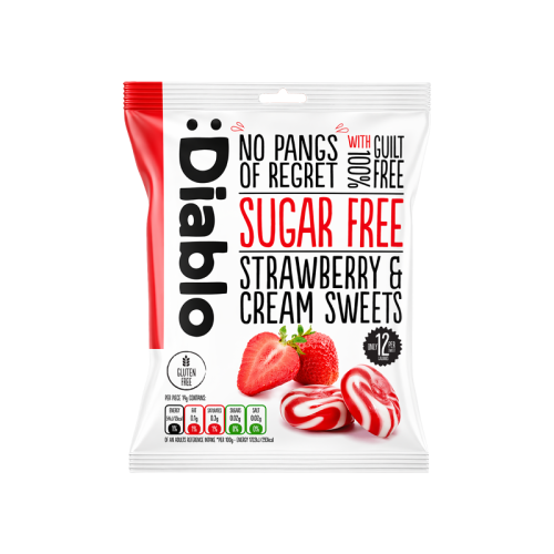 Diablo Sugar Free Strawberry & Cream Sweets 75g