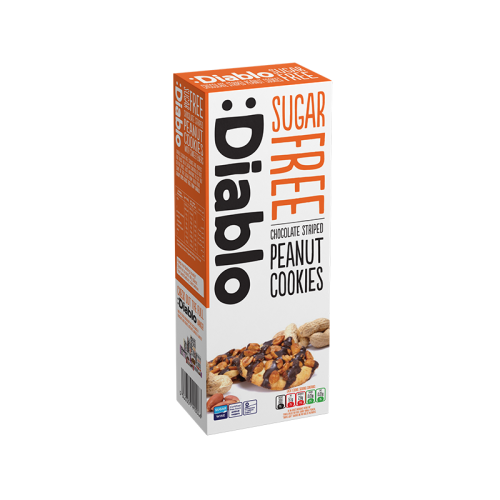 Diablo Sugar Free Choc Striped Peanut Cookies 150g