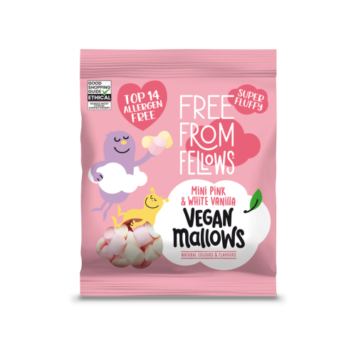 Free From Fellows Vegan Pink & White Mini Mallows 105g