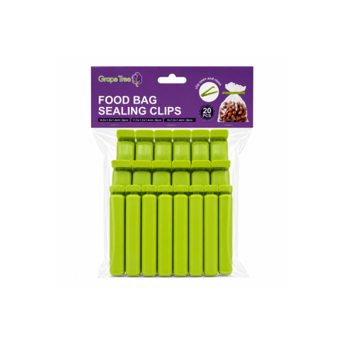 Grape Tree Bag Sealing Clips 20 Pack Mixed Sizes