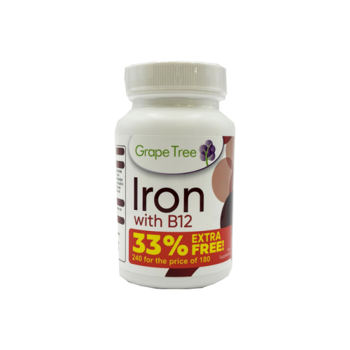 Grape Tree Iron With B12 20mg 240 Tablets. 