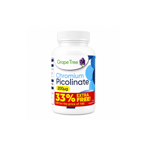 Grape Tree Chromium Picolinate 200mcg 240 Tablets