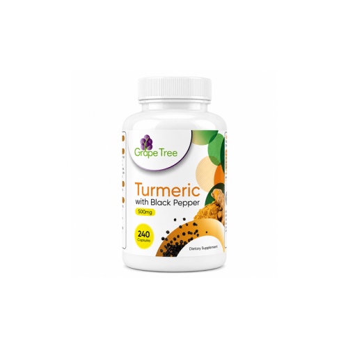 Grape Tree Turmeric 500mg With Black Pepper 5mg 240 Capsules