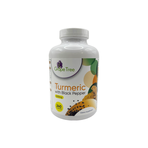 Grape Tree Turmeric 500mg With Black Pepper 5mg 240 Capsules