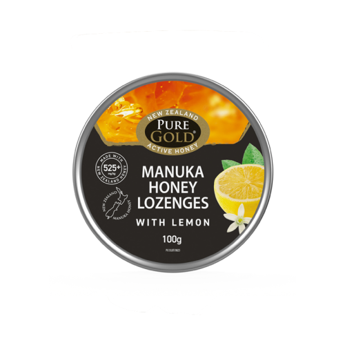 Pure Gold Manuka Honey And Lemon Lozenges 525 MGO 100g