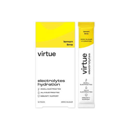 Virtue Electrolytes Hydration Sachets Lemon And Lime 12s