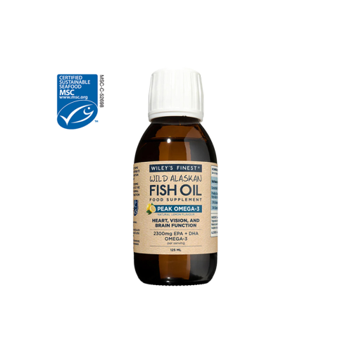 Wiley’s Finest Wild Alaskan Fish Oil Omega 3 Liquid 125ml. 