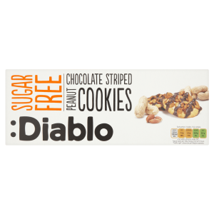Diablo Sugar Free Choc Striped Peanut Cookies 150g