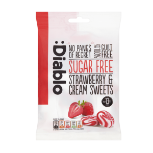 Diablo Sugar Free Strawberry & Cream Sweets 75g