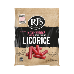 RJ's Soft Raspberry Licorice 300g