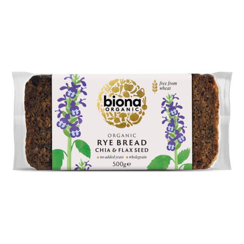 Biona Organic Rye Chia &amp; Flax Bread 500g