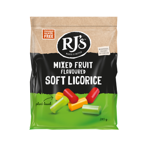 RJ's Mixed Fruit Flavoured Soft Licorice 280g