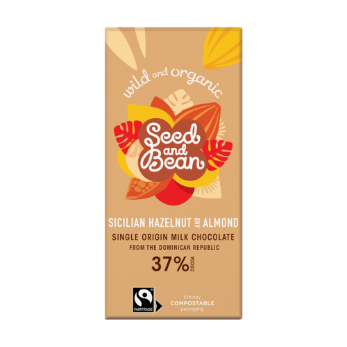 Seed And Bean Organic Rich Milk Hazelnut And Almond 37% 75g