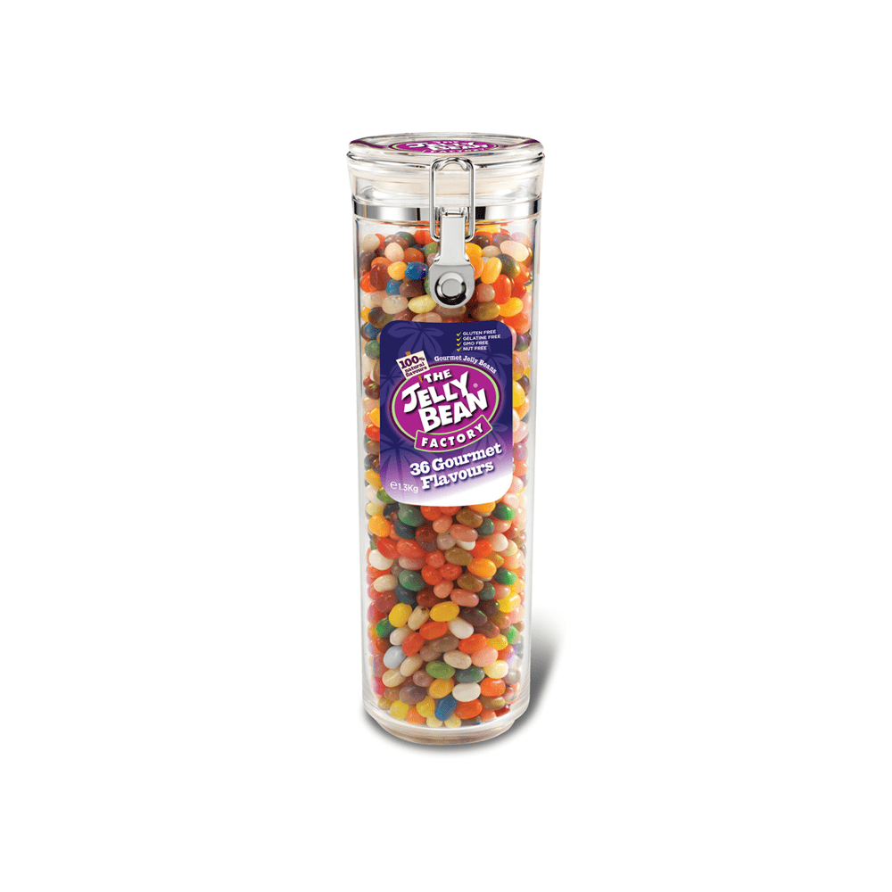 The Jelly Bean Factory Gourmet Jelly Bean Spaghetti Jar 1.3kg Grape Tree