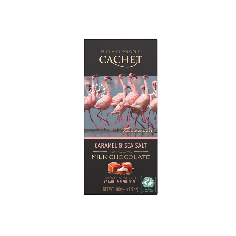Cachet Organic Caramel And Sea Salt 40% Chocolate 100g.