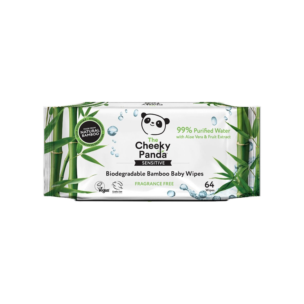 The Cheeky Panda Biodegradable Bamboo Baby Wipes 64's